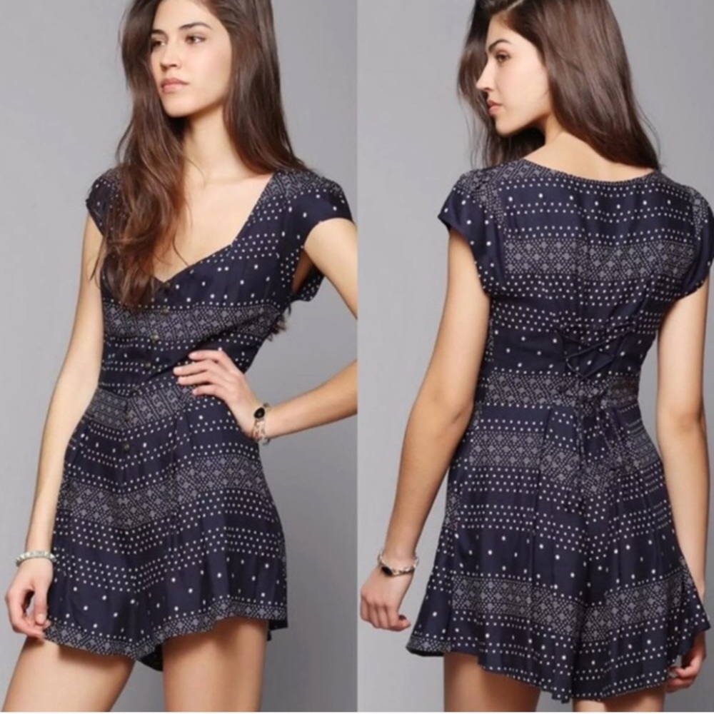 Urban Outfitters Kimchi Blue Lace Up Romper